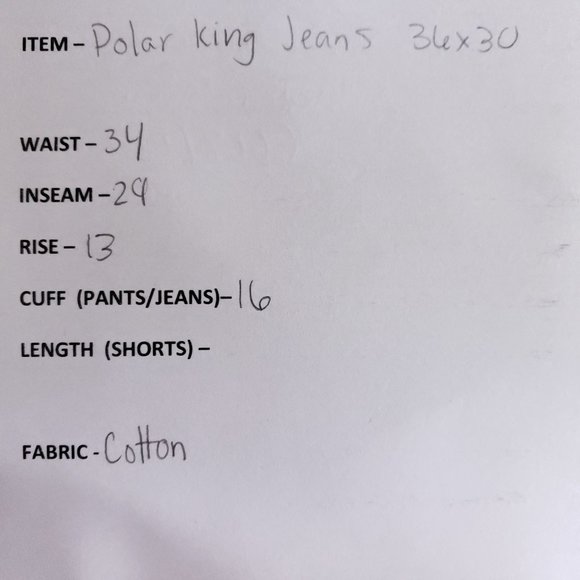 Polar King Flannel Lined Jeans Mens Size 36x30 Medium Wash - Picture 6 of 7